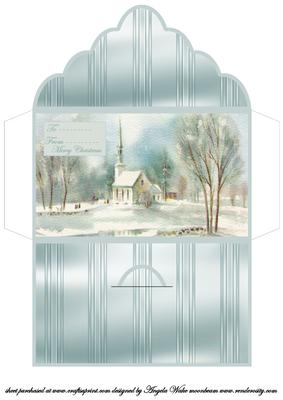 Vintage Christmas Church Money Wallet