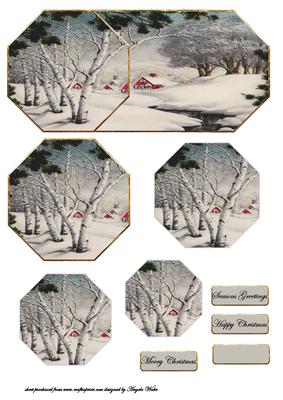 Snow Covered Village at Christmas