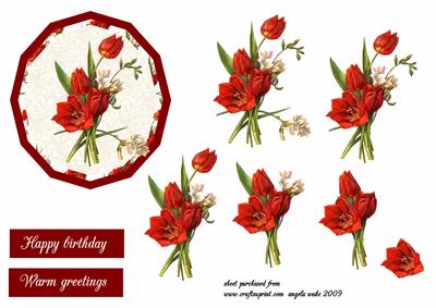 Plate of Red Tulips