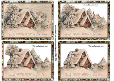 Vintage Country House Tunnel Card