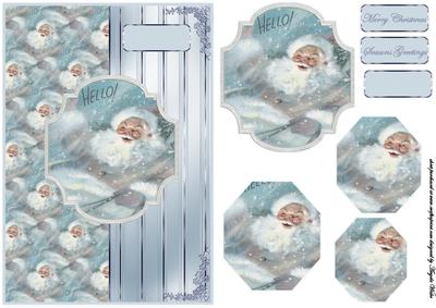Vintage Blue Santa
