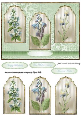 Blue Florals Panel Card