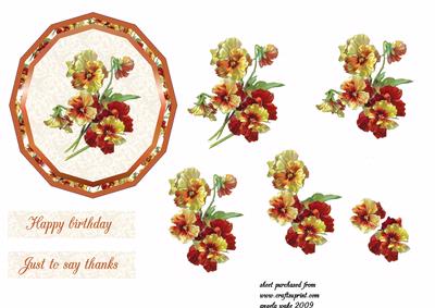 Floral Topper with Multi Colour Pansies