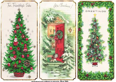 Vintage Christmas Tree and Celebrations Dl Size