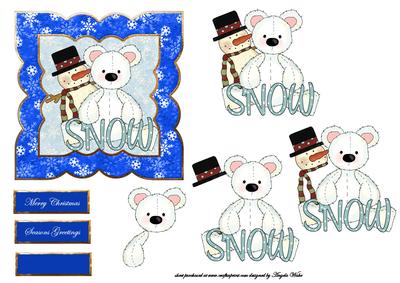 Snow Polar Bear Card Front
