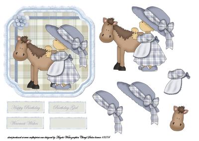 Daisy with Her Pony Card Front