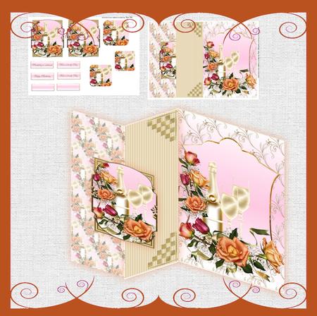 Roses and Birthday Celebrations Mini Kit No Hole Fold Back C