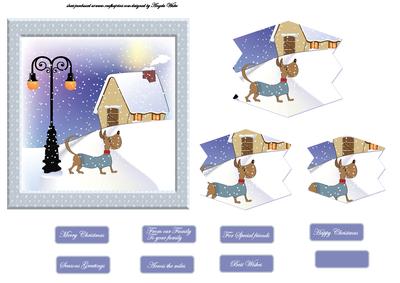Doggy Walk in the Snow Card Front