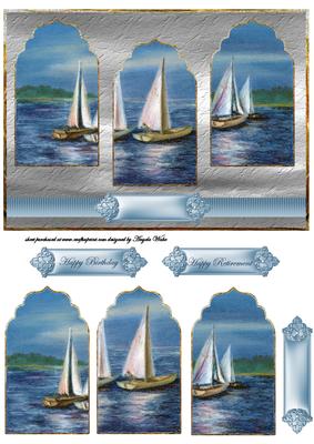 Sailing Boat Race, Panel Card