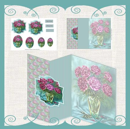 Vase of Flowers No Hole Fold Back Card