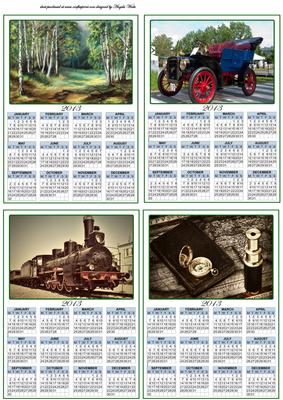 Scene, Car, Train and Nautical Wallet Calendars
