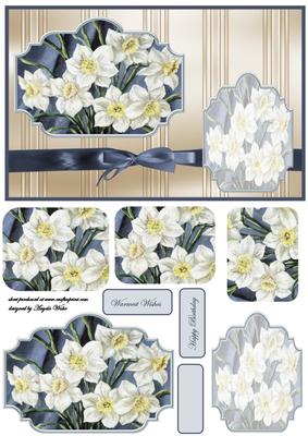 White Daffodils Card Front
