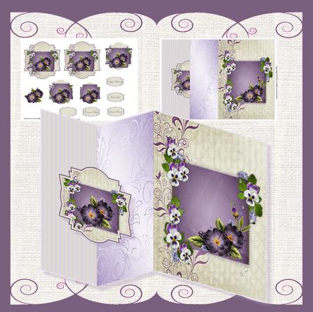 Pansy No Hole Fold Back Card Mini Kit