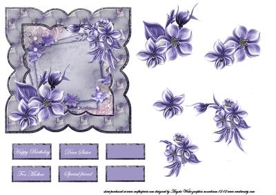 Purple Flowers Card Front