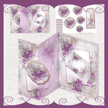 Lace, Flowers and Pearls No Hole Fold Back Card