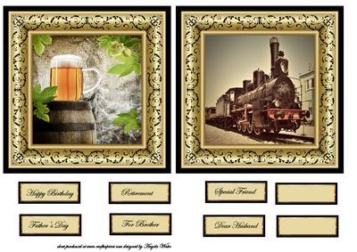 Beer and Vintage Train Toppers
