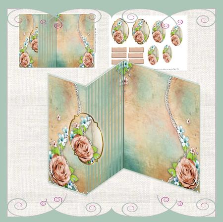 Vintage Look, Lace and Rose No Hole Foldback Mini Kit