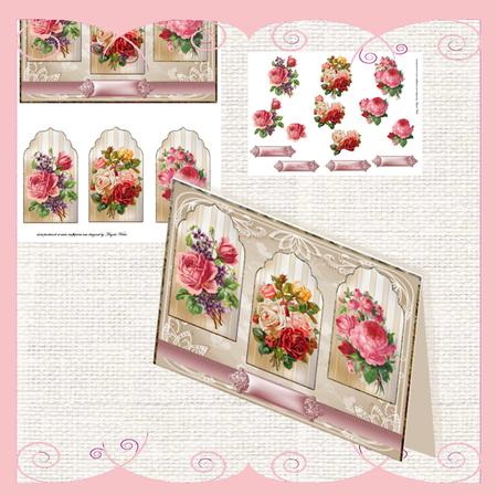 Vintage Roses Panel Card Mini Kit