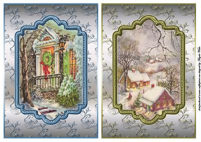 Vintage Christmas Time Card Fronts