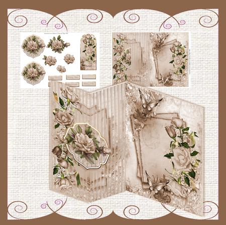 Coffee Cream Rose No Hole Fold Back Mini Kit