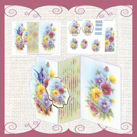 Pansies No Hole Fold Back Mini Kit