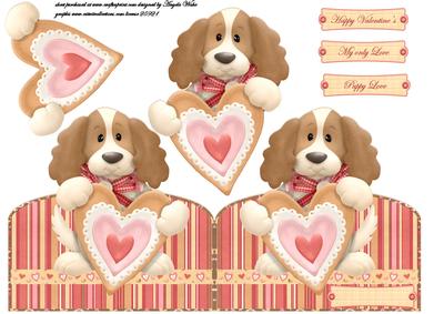 Puppy with Heart Over the Edge Card