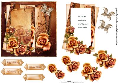 Autumn Colour Rose Card Front