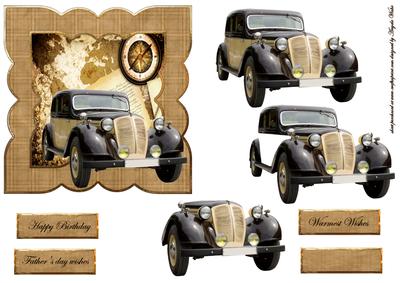 Vintage Car Card Front