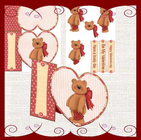 Teddy Bear Heart Shaped Card Mini Kit