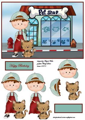 Boy and Cat Visit the Petshop