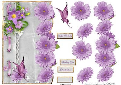 Purple Daisy and Ribbon Over the Edge