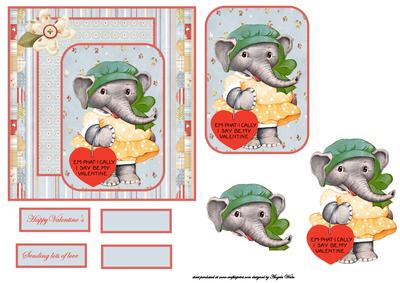 Elephant Card Front with a Topper