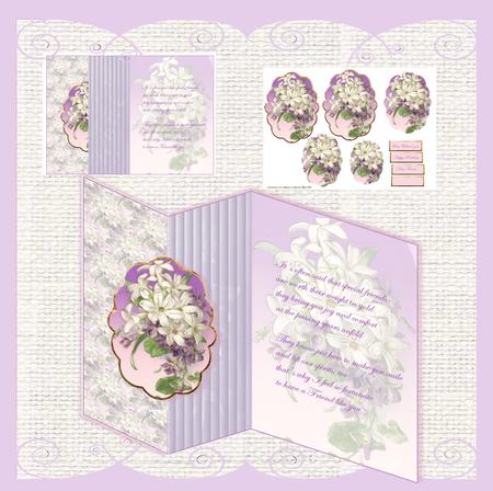 Purple and White Flowers No Hole Fold Back Mini Kit