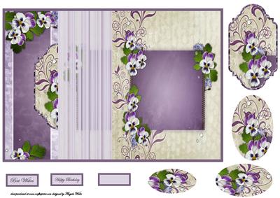 Pansy No Hole Fold Back Card