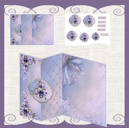 Purple Lily No Hole Fold Back Card Mini Kit