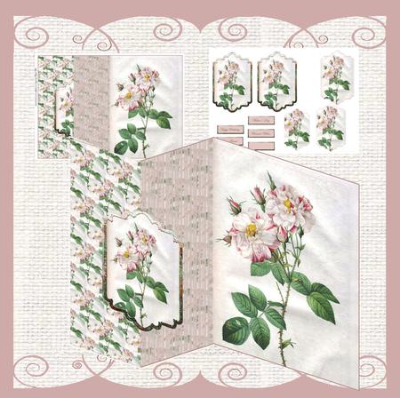 Summer Rose No Hole Fold Back Card