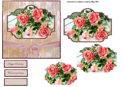 Anniversary, Birthday Rose Card Front