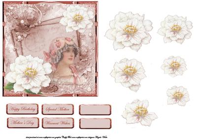 Spring Time Moments Card Front with Decoupage