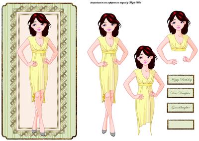 Teenage Girl in a Yellow Dress Dl Card Front