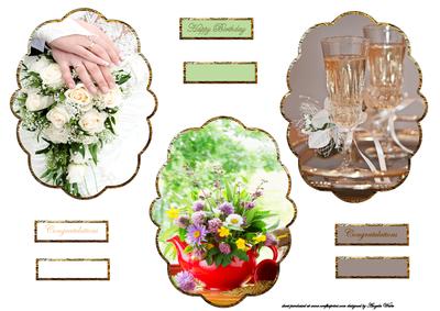 Wedding, Birthday and Anniversary Shaped Toppers