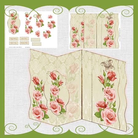 Morning Dew Rose No Hole Fold Back Card Mini Kit