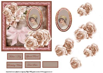 Portrait of Love Card Front with Decoupage