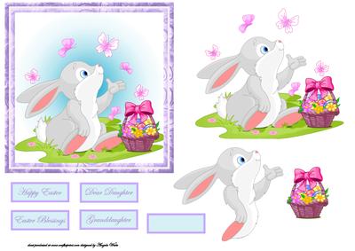 Butterflies Around the Rabbit at Easter