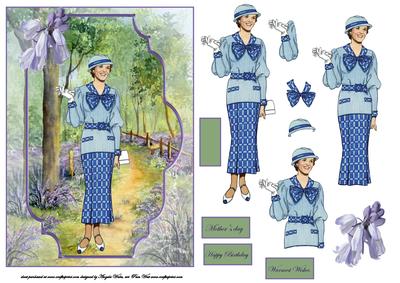 Afternoon Walk at Bluebell Woods Bracket Scene Card Front