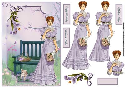 Flowers from the Garden, Bracket Scene Card Front