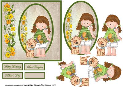 Sarah and Her Dog Card Front with Her Dog