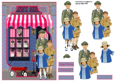 Candy Shop of Yesterday Bracket Scene Card Front