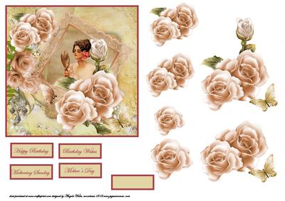 Reflection in the Mirror Card Front with Decoupage