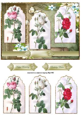 Summer Rose Panel Card and Toppers