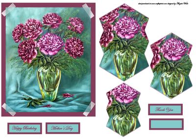 Purple Flowers in a Vase Card Front